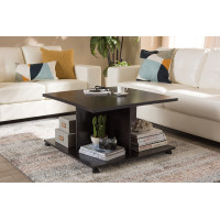 Baxton Studio MH22003-Wenge-CT Cladine Modern and Contemporary Wenge Brown Finished Coffee Table